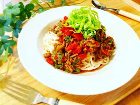 ミルク入り♪青梗菜の★トマトミートソースパスタ